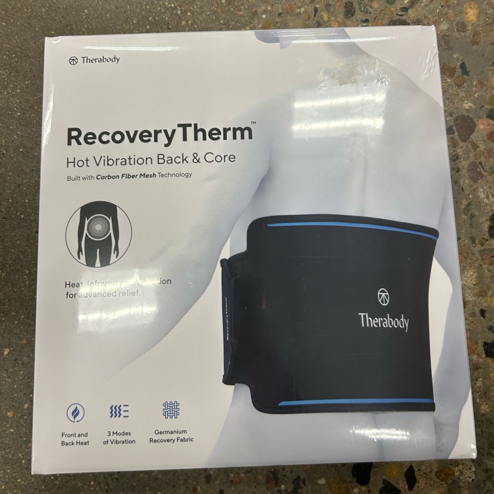NEW SEALED Therabody RecoveryTherm Hot Vibration Back and Core Black, One Size